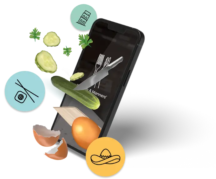 Kitchen & Manners® App — recetario gamificado disponible en iOS y Android